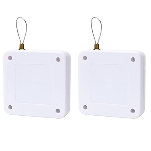 Tiardey 2pcs Kits de ferme-porte à capteur automatique multifonctionnel blanc sans perforation, ferme-porte automatique commercial résidentiel avec cordon de serrage - 120 cm/47 pouces