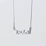 MILEVO Collar Colgante, Collar, Damas inglés tú y yo Cadena de clavícula Simple Corta Collar de Plata S925, Collar de Plata S925