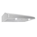 PROLINE 30-Inch Under Cabinet Range Hood, Ducted, 600 CFM, Stainless Steel, LED Lights, ULTRA-QUIET Blower Motor, 4 Speed, 3-Year Warranty, PLJW 185.30V2