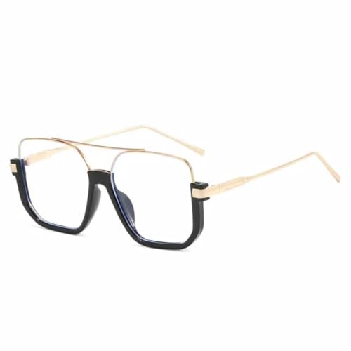 Lunettes de soleil pour hommes et femmes vintage avec verres transparents et monture dorée tendance