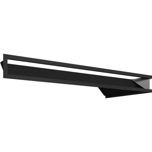 Kamingitter Corner LUFT SF links schwarz 80x40x9 - KRATKI