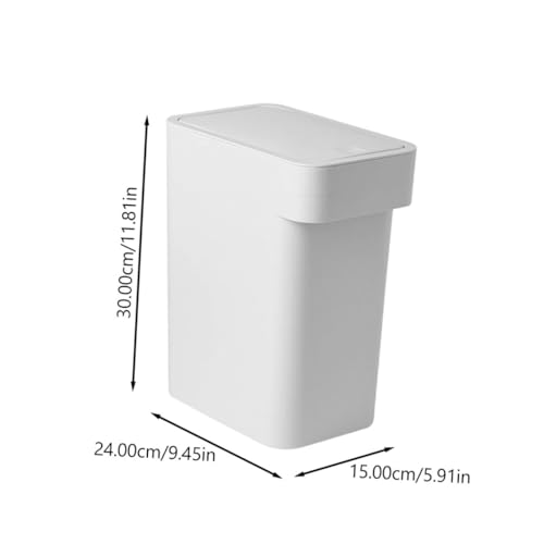 Caneca de basura con tapa para cocina y baño gris compacta miniatura 2