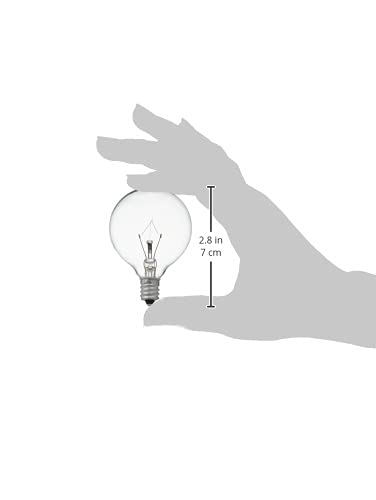 Sylvania Incandescent 25W G16.5 Décor Globe Light Bulb, E12 Candelabra Base, Clear Finish 2850K Warm White, 6 Pack #TOP1