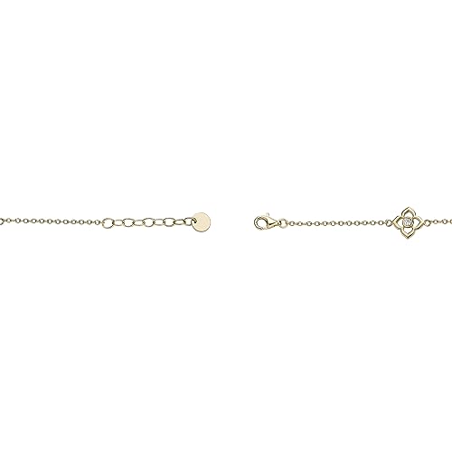 Lavari Jewelers Malachite, Black Onyx or Mother of Pearl and Cubic Zirconia Flower Bracelet for Women in 925 Sterling Silver with Gold Plating 7 to 8 Inches Adjustable Lobster Claw3