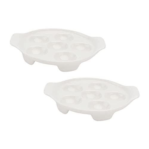 BEBEMOKO Snail Baking Plate Set Ceramic Escargot Shells Casserole Cookware Baking Supplies Dishwasher Safe