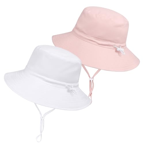 Baby Toddler Sun Hat Boys Girls Adjustable Bucket Hat for Kids UPF 50+ Sun Protective Child Summer Beach Hats 2-5 Years