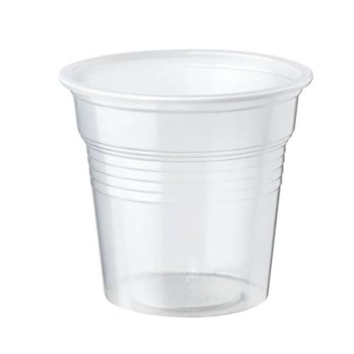 Generico Bicchieri plastica CAFFE' da 80 ml bianchi o trasparenti - bicchierini da caffè 80cc varie pezzature (1000 pezzi trasparente)