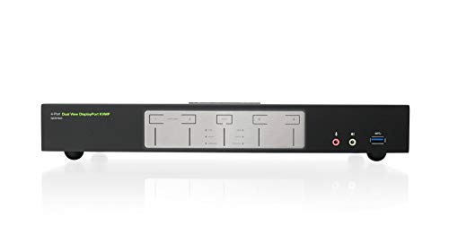 Image of IOGEAR 4-Port Dual View DisplayPort KVMP Switch - 4K 60Hz - 2 DisplayPort In Per Channel - 2-Port USB 3.1 Hub 5Gbps - Keyboard Mouse Input - 7.1 HD Audio - Front Panel Selector - TAA Mac /Win - GCS1944