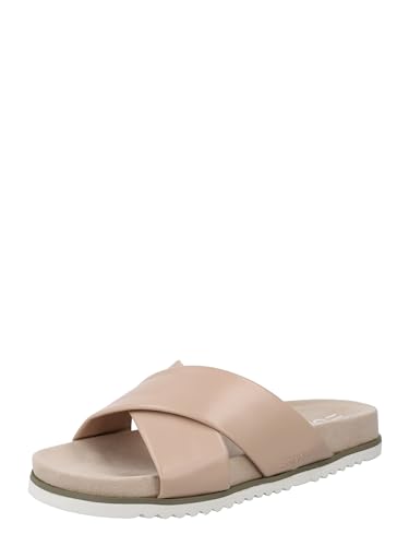 ESPRIT Pantoletten in Lederoptik, Damen modischer Slipper, 275 Dusty Beige...