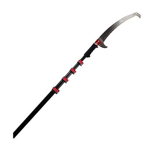 Telescopic Pole Saw, Pruning Saw with Curved Tree Saw Extendable Telescopic Rod Saw for Pruning and Trimming Branches Cutting Leaves Landscaping Fruit Tree Saw Gardening Tool