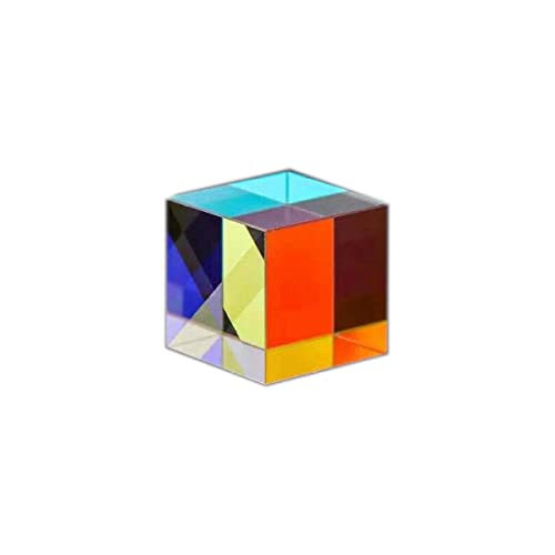 MOOKEENONE X-Cube Prism RGB Combiner Splitter Cross Dichroic Prism Decoration Physics Teaching Tools Photograph Research Educational Gift