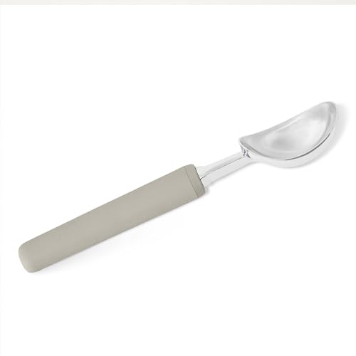 Amazon Basics Cuchara para Helado, Asa de Agarre Suave, Apta para Lavavajillas, Gris Lino