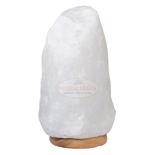 Image of 2–3KG White Himalayan Salt Lamp – Natural Crystal Rock Light with Free Certified 3-Pin on/Off Cable and Bulb | Authentic Handcrafted Lamp by NaturalKrafts from Punjab, Pakistan