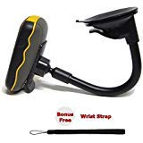 Ramtech Car GPS Windshield Suction Cup Bracket Mount with Flexible Arm Plus Bonus Wrist Strap, Compatible with Garmin eTrex 10 20 20x 20xt 22x 30 30x 32x / eTrex Touch 25 35 35t Handheld GPS, WMFH