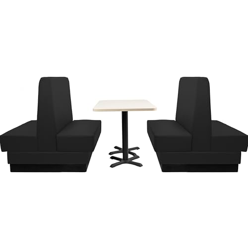 Image of FDP Pro Series Double-Sided Restaurant Booth - Black, 15427-BK