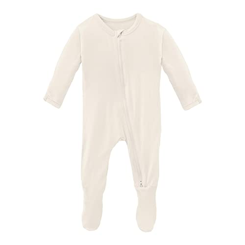Image of KicKee Year Round Solid Footies with Zipper, Super Soft One-Piece Jammies, Sleepwear for Babies and Kids