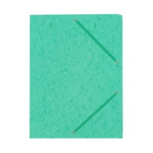 Pack of 10 Pressboard Folders A4 Green Folder with Elastic Strap Premium Folder with Elastic Strap 330 g/m²