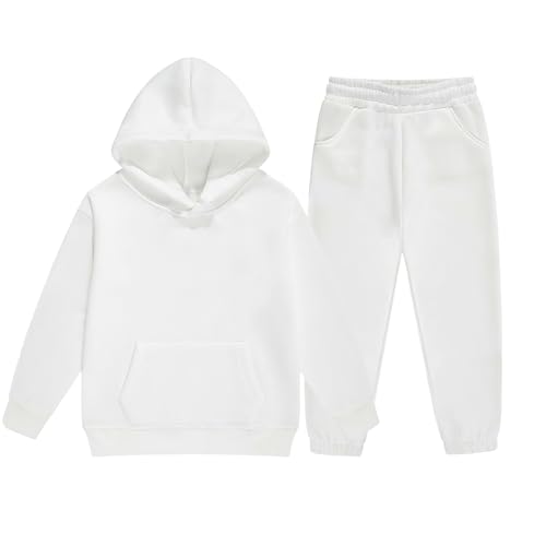 Teen Kids Girls Boys Sweatsuit 2 Piece Tracksuit Athletic Hooded Sweatshirt and Jogger Sweatpants Gymnastics Sports Outfits