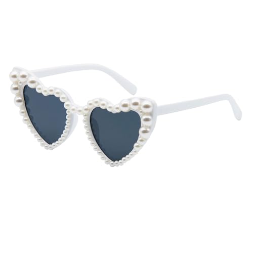 LJCZKA Luxury Love Pearl Sunglasses Women Heart Shaped Cat Eye Sun Glasses Party Festival Shimmering Bling Eyewear3