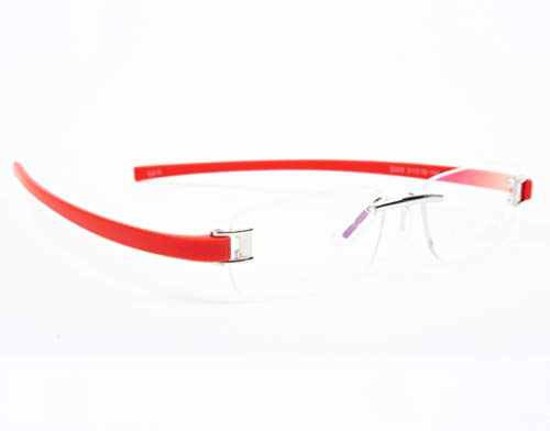 Buy RSINC Rimless frame/eyeglass/Spectacle, Optical, Prescription, For Men And Women, Modern, Unisex, Business, Collage, Fashion, School, Ladies, Sports, Tag Silver Red 5069 51-18-140 Tag A1 at Amazon.in - Image 3