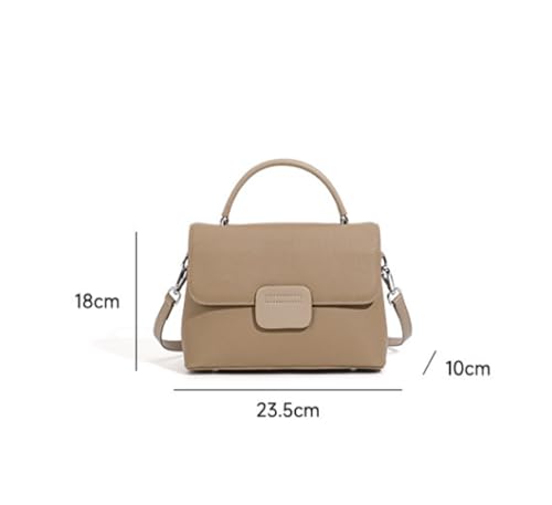Top layer women's one-shoulder crossbody simple bag girls' shell bag shoulder strap large-capacity soft leather3