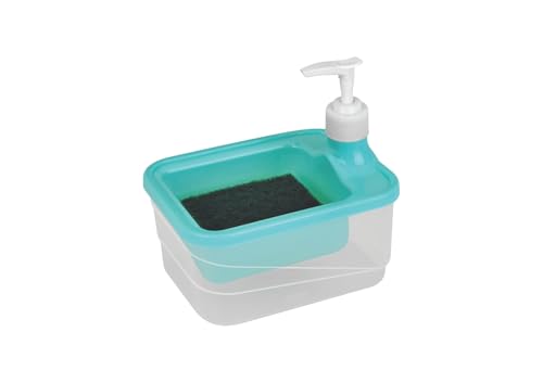 Image of Zuku Local Liquid Soap Dispenser for Kitchen Dishwash Liquid Soap Dispenser for Kitchen Sink Dish Washer Box Dispenser Liquid with Free Sponge(Green)