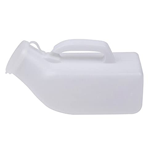 YNGJUENCP Urinals for Men Thick Firm Portable Urinal Urine Collection for Incontinence Elderly Travel Bottle and Emergency (White)-1200ml