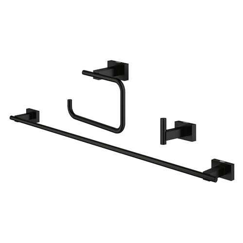 GROHE 40777GN1 Essentials Cube 3-In-1 Bathroom Accessory Set, Brushed Gold by GROHE - Image 3