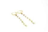 Zafiros (Natural) Aros de Zafiros amarillos degradado en Plata 925 bañados en Oro amarillo 18K, Hecho a mano en España - Llavizna