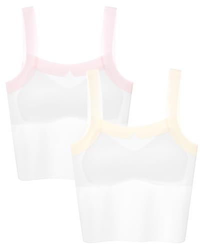 Happy Cherry Training Bras for Girls Seamless Tank Bralette Teen Girl Padded Camisoles Undershirts 7-16 Years