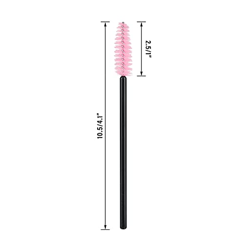 G2PLUS 100PCS Disposable Eyelash Brushes, Adjustable Mascara Wands Makeup Applicator, Lash Spoolies Brushes for Eyelash Extensions and Eyebrows (Pink)