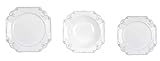  Blanc Mariclò Collezione Rinascimento set 4 servizio da tavolo piatto piano+piatto fondo+piatto dessert totale 12 pezzi Colore Avorio Ceramica