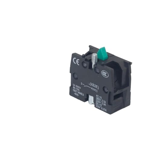 1 bloque de contactos, 1 interruptor de joystick con botón pulsador ZB2-BE101C, normalmente abierto, NO, ZB2-BE102C, NC, reemplaza a TELE 10 A, 600 V(NO)