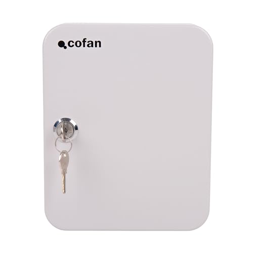 Cofan Armario para Llaves con Cerradura, Caja Fuerte de Seguridad de Acero, Incluye 2 Llaves y Kit de fijación, Instalación a la Pared, Adecuado para 20 Llaves