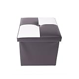 ESPECIFICACIONES: Medidas H 30 cm x L 30 cm x P 30 cm - Color: Blanco, Negro - Material: Tablero de fibras, Cuero de imitación - Para ser ensamblado - Cod. RE4899