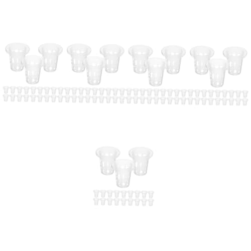 Sosoport 5 Set Cestino per Piantare Coltura A Rete Vasi Idroponici A Rete Tazze in Rete per Piante Pianta del Cesto Cubi Secchio Netto Bianca Plastica 100 Pezzi * 5