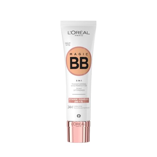 LOréal Paris Magic BB Cream with SPF 20 5-in-1 Skin Tint with Vitamin B5 and Vitamin E Lightweight Hydrating Formula Adapts to Skin Tone for a Natural Glowy Finish 30 ml Shade: 04 Medium