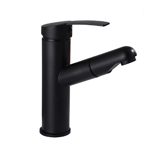 Robinet extractible salle de bain mitigeur luxe en acier noir