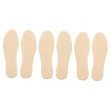 Homoyoyo 3 Paare Einlegesohle aus Wolle Schuh Fersenkissen rutschfeste Fersengriffe Laufschuhe herren für Schuhe flauschige Einlegesohlen warme Einlegesohlen für den Stiefel Emulsion Beige
