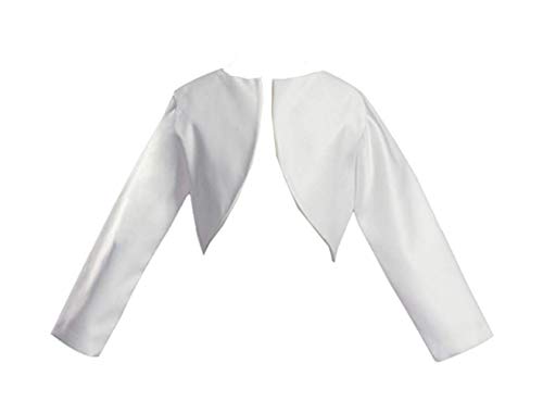 Girl's White Long Sleeve Satin Bolero Special Occasion Church Communion Jacket