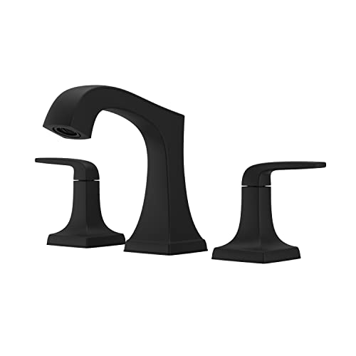 Pfister Bellance Bathroom Sink Faucet 8 Inch Widespread 2 Handle 3 Hole Matte Black Finish LF049BLLB