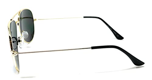 Webdeals My Shades - Little Children's Kids Classic Retro Aviator Sunglasses Metal Frame Ages 2 To 5 (Gold Frame, Blue Green Revo), Small #TOP4