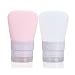 Silikon Reiseflaschen Set,2 StüCk Auslaufsicher Tragbare Leere Squeeze Reiseflaschen mit Transparenter Tragetasche,WiederbefüLlbare Flaschen in ReisegrößE für Toilettenartikel (Weiß, Rosa 2x38ml)
