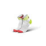INCYLENCE Wild Sportsocken kurz, leichte Laufsocken, atmungsaktive Funktionssocken mit Anti-Blasen Schutz, Running Ankle Socks, weiß, koralle, neon-gelb, 43-46