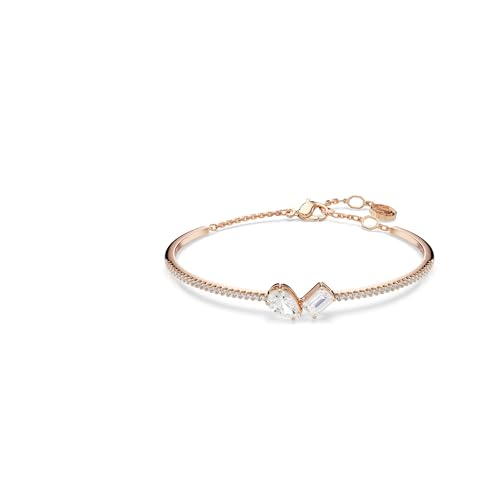 Swarovski Mesmera bangle, Mixed cuts, White, Rose gold-tone finish