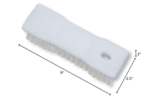 Image of SPARTA Comfort Grip Scrub Brush Hand Brush for Bathroom, Kitchens, Countertop, Plastic, 8 Inches, White, (Pack of 6)