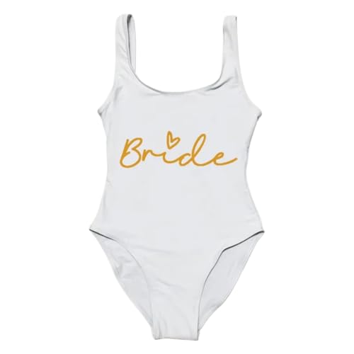 Maillot de bain une pièce pour femmes blanc imprimé EVJF XL