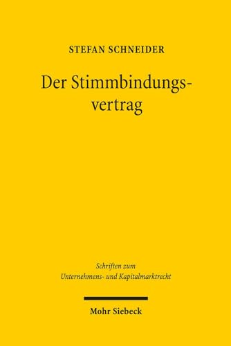 Der Stimmbindungsvertrag: Eine Prinzipiengeleit... [German] 3161554922 Book Cover