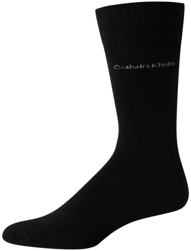 Calvin Klein Mens Dress Socks - 8 Pack Breathable Cotton Blend Work Crew Socks for Men for Casual Business & Formal Wear