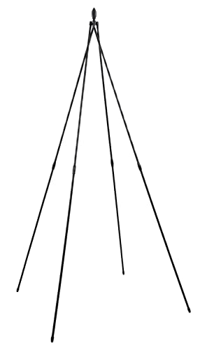 Woodside 1.8m Metal Garden Tepee Obelisk, Steel Climbing Plant Support Trellis/Frame